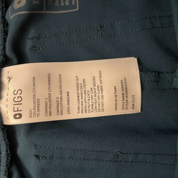 New FIGS Teal Green Scrub Pants or Joggers , XS / P - Picture 7 of 10